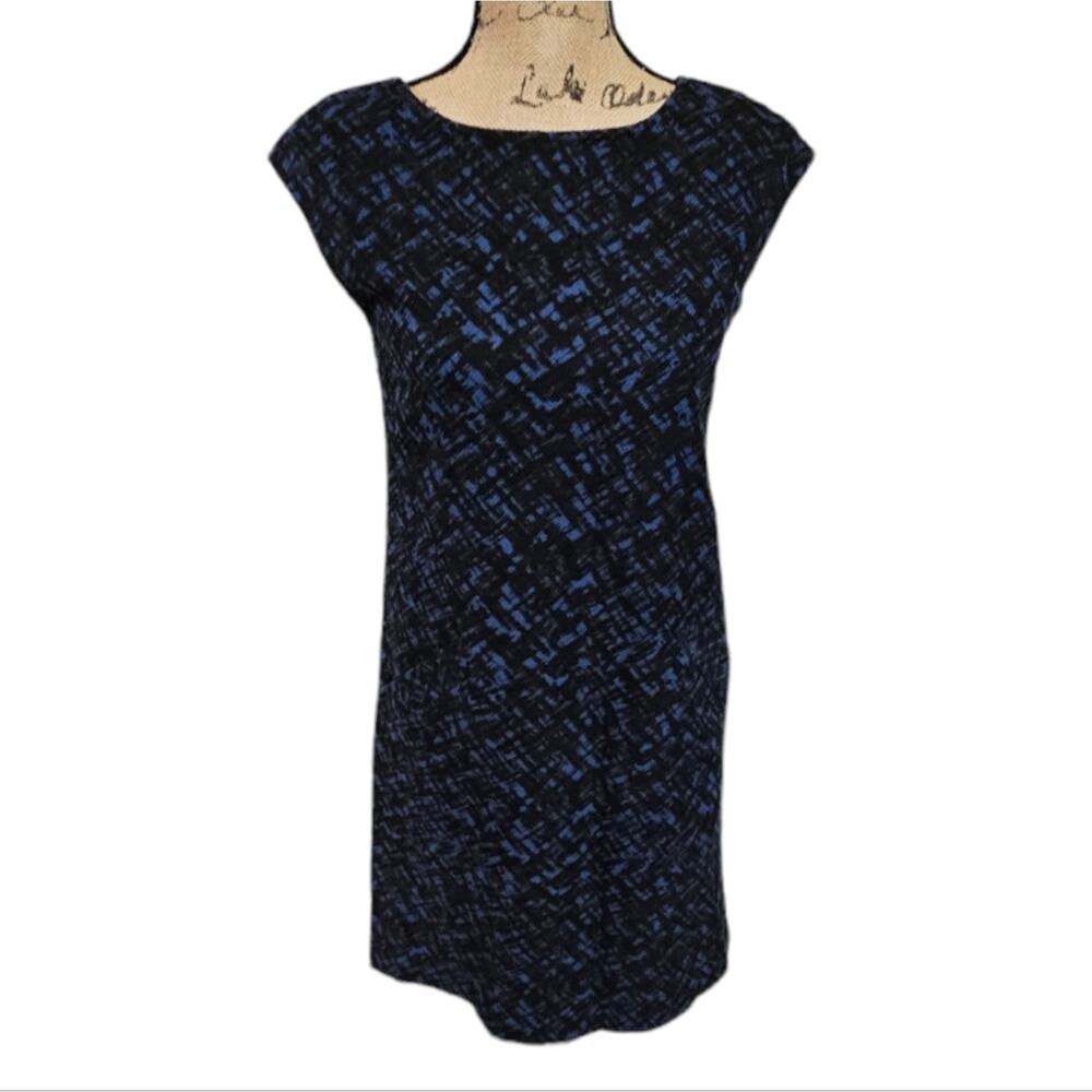 MICHAEL Kors Black and Blue Cap Sleeve‎ Dress With Pockets Size 2 XS